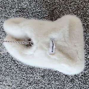 Skinsquared White Faux Fur Women's Bag
